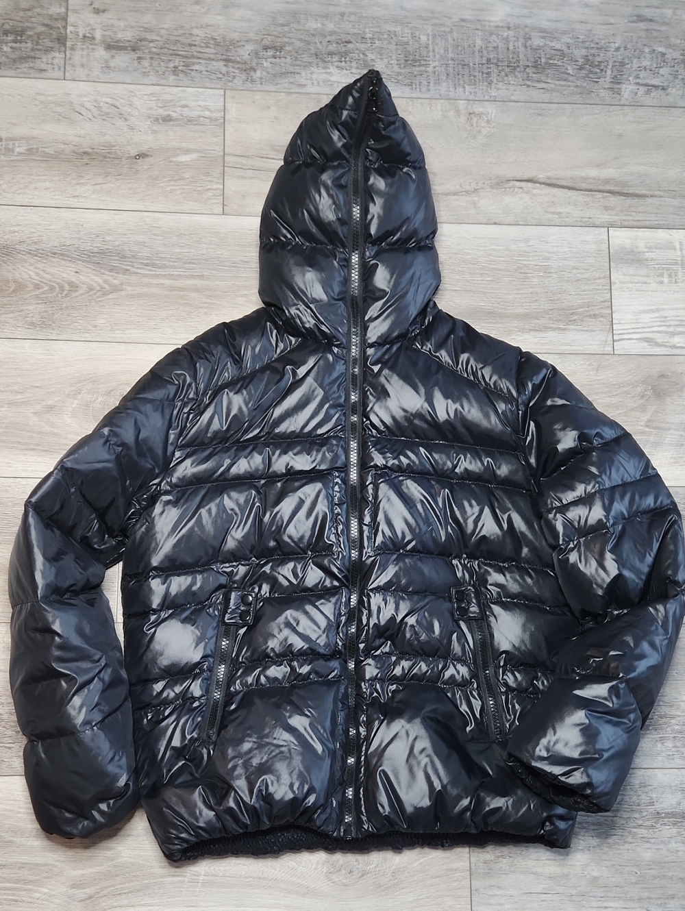 Boss Men's Black Hooded Puffer Jacket / Quilted Coat